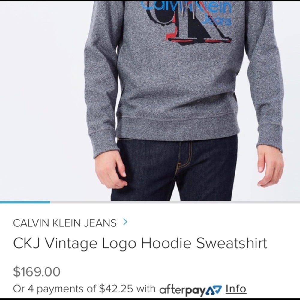 VINTAGE CALVIN KLEIN MENS HOODIE. - Picture 2 of 3